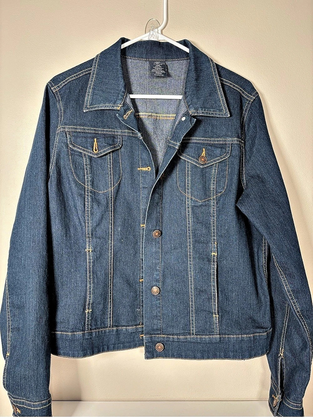 Faded Glory Denim Jacket in Blue Size Large (12-14)